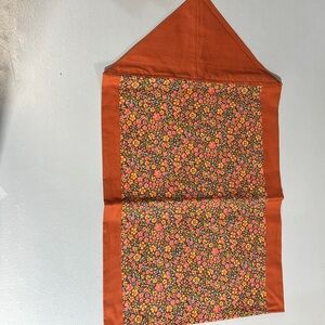 Floral Print Table Runner with Orange Border